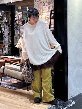 「niko and...（ニコアンド）のボリュームソールスニーカー（スニーカー）」を使った、h0peeekoさん（レディース・151cm）の秋コーディネート