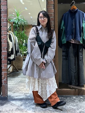 「niko and...（ニコアンド）のアイテム（ベスト）」を使った、h0peeekoさん（レディース・151cm）の秋コーディネート