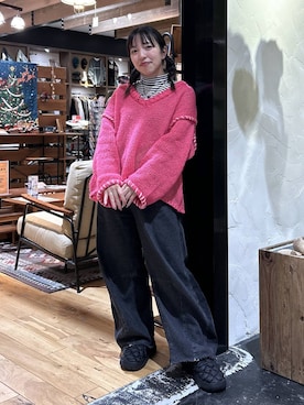 「アイテム（スリッポン）」を使った、h0peeekoさん（レディース・151cm）の冬コーディネート