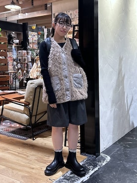 「アイテム（シュシュ）」を使った、h0peeekoさん（レディース・151cm）の秋コーディネート