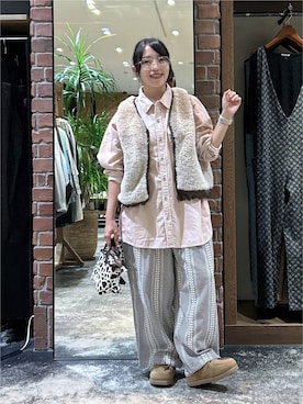 「niko and...（ニコアンド）のアイテム（トートバッグ）」を使った、h0peeekoさん（レディース・151cm）の秋コーディネート
