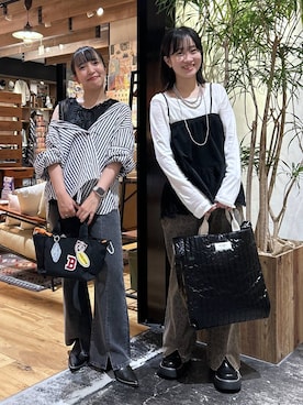 「niko and...（ニコアンド）のオリジナル2WAYテープトートバッグ（トートバッグ）」を使った、h0peeekoさん（レディース・151cm）の夏コーディネート