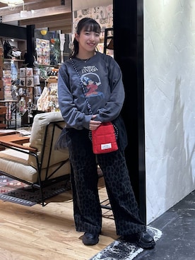 「niko and...（ニコアンド）のボリュームソールスニーカー（スニーカー）」を使った、h0peeekoさん（レディース・151cm）の秋コーディネート