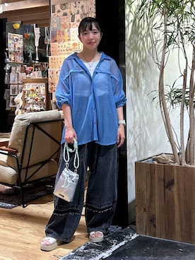 「アイテム（デジタル腕時計）」を使った、h0peeekoさん（レディース・151cm）の夏コーディネート