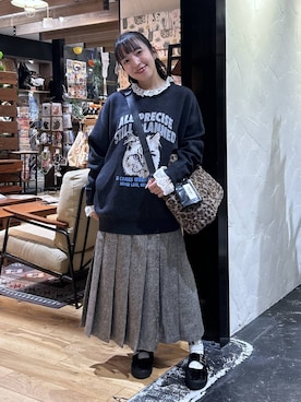 「アイテム（シュシュ）」を使った、h0peeekoさん（レディース・151cm）の秋コーディネート