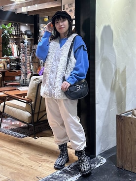 「アイテム（キャスケット）」を使った、h0peeekoさん（レディース・151cm）の秋コーディネート