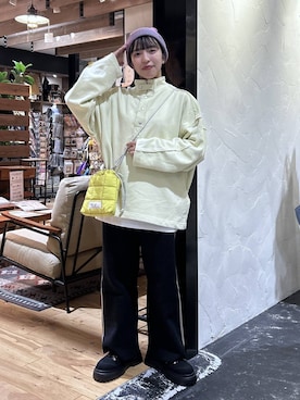 「アイテム（ニットキャップ/ビーニー、ピンク系）」を使った、h0peeekoさん（レディース・151cm）の秋コーディネート