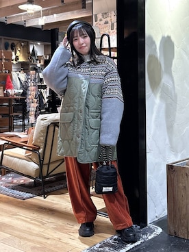 「ウエストゴム」｜「アイテム（帽子）」を使った、h0peeekoさん（レディース・151cm）の冬コーディネート