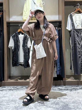 「niko and...（ニコアンド）のオリジナルカラーキャップ（キャップ、ベージュ系）」を使った、h0peeekoさん（レディース・152cm）の春コーディネート