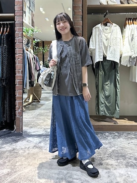 「niko and...（ニコアンド）のアイテム（アクセサリー）」を使った、h0peeekoさん（レディース・151cm）の春コーディネート