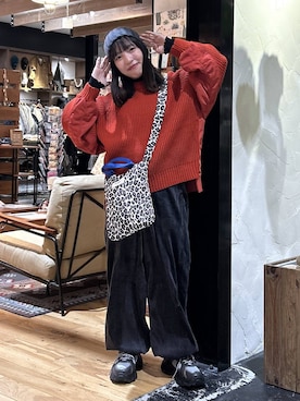 「ウエストゴム」｜「アイテム（帽子）」を使った、h0peeekoさん（レディース・151cm）の冬コーディネート