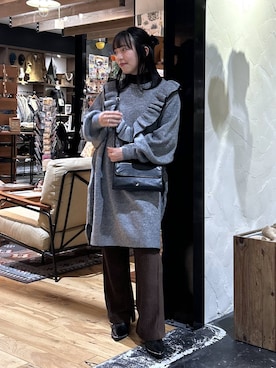 「アイテム（チュニック）」を使った、h0peeekoさん（レディース・151cm）の冬コーディネート