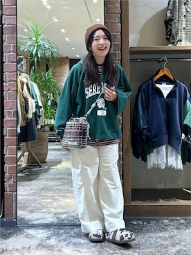 「niko and...（ニコアンド）のアイテム（ニットキャップ/ビーニー）」を使った、h0peeekoさん（レディース・151cm）の秋コーディネート