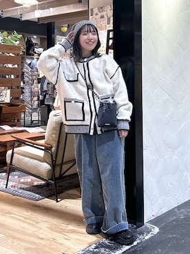 「niko and...（ニコアンド）のボリュームソールスニーカー（スニーカー）」を使った、h0peeekoさん（レディース・151cm）の秋コーディネート