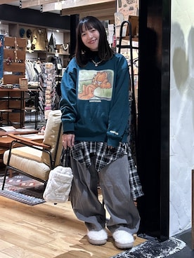 「アイテム（スリッポン）」を使った、h0peeekoさん（レディース・151cm）の冬コーディネート