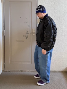 「アイテム（MA-1）」を使った、ゆさん（メンズ・164cm）の秋コーディネート