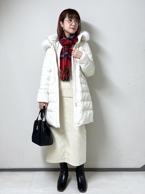 セール】【GREEN DOWN/グリーンダウン】ファー付きダウンロングコート