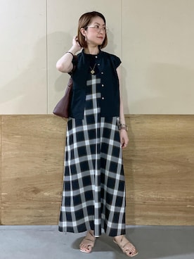 「アイテム（ニット/セーター）」を使った、toshicoさん（レディース・165cm・30代）の夏コーディネート