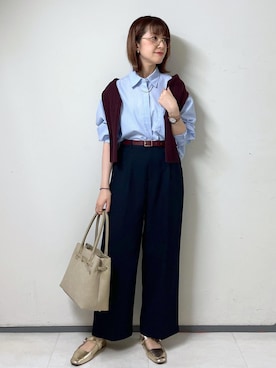 「アイテム（スラックス）」を使った、toshicoさん（レディース・165cm・40代）の秋コーディネート