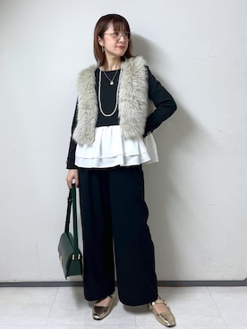 「アイテム（ベスト）」を使った、toshicoさん（レディース・165cm・40代）の秋コーディネート