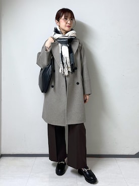 「アイテム（ピーコート）」を使った、toshicoさん（レディース・165cm）の秋コーディネート