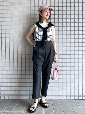「アイテム（帽子）」を使った、toshicoさん（レディース・165cm・30代）の夏コーディネート