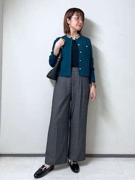 「アイテム（ローファー）」を使った、toshicoさん（レディース・165cm）の秋コーディネート