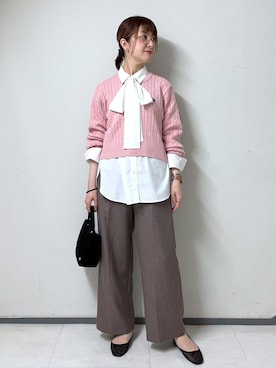 「アイテム（バレエシューズ）」を使った、toshicoさん（レディース・165cm・40代）の秋コーディネート