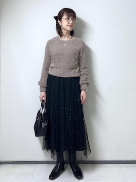 「アイテム（ネックレス）」を使った、toshicoさん（レディース・165cm・40代）の冬コーディネート