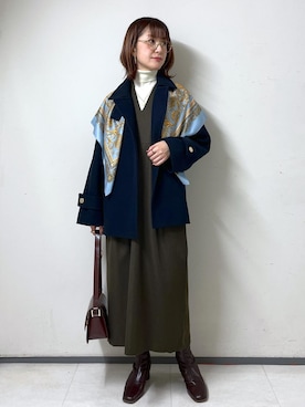 「ROPE' PICNIC（ロペピクニック）のアイテム（バンダナ/スカーフ）」を使った、toshicoさん（レディース・165cm）の秋コーディネート