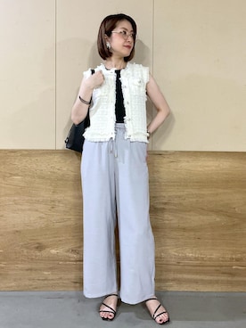 「アイテム（カーディガン/ボレロ）」を使った、toshicoさん（レディース・165cm・40代）の夏コーディネート