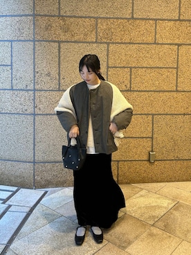 「スカートコーデ」｜内山千笑さん（レディース・161cm）の冬コーディネート