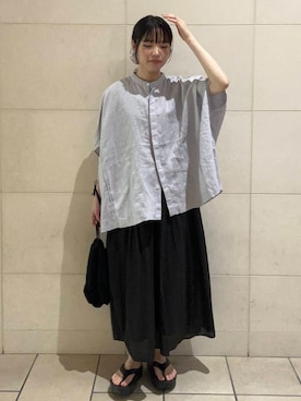 「アーバンリサーチ」｜「アイテム（ワンピース/ドレス）」を使った、内山千笑さん（レディース・161cm）の夏コーディネート