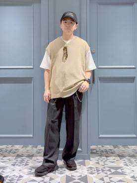 「RAGEBLUE（レイジブルー）のステンレスアソートチェーンネックレス（ネックレス）」を使った、はいねさん（メンズ・165cm）の夏コーディネート