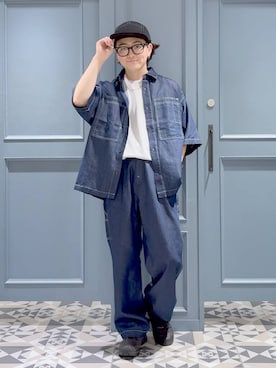 「アイテム（帽子）」を使った、はいねさん（メンズ・165cm）の夏コーディネート