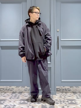 「アイテム（ナイロンジャケット）」を使った、はいねさん（メンズ・165cm）の秋コーディネート