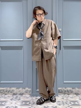 「アイテム（バンダナ/スカーフ）」を使った、はいねさん（メンズ・165cm）の夏コーディネート