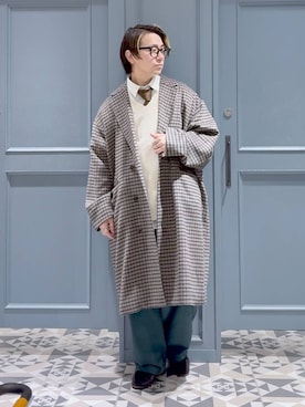 「アイテム（チノパンツ）」を使った、はいねさん（メンズ・165cm）の冬コーディネート