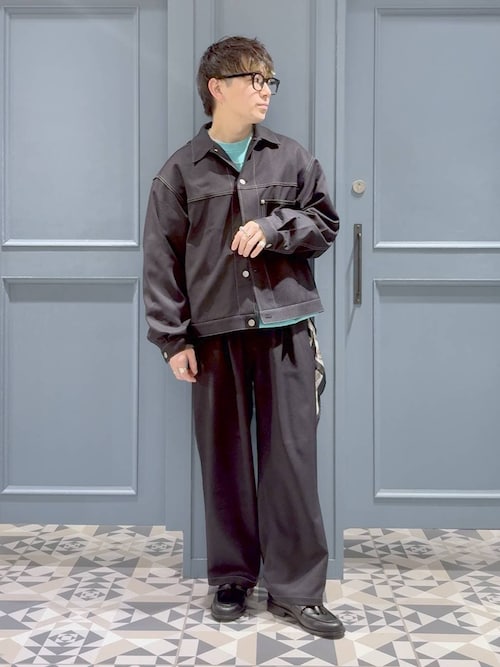 セール】Design Stitch Short Jacket/配色ステッチショートジャケット
