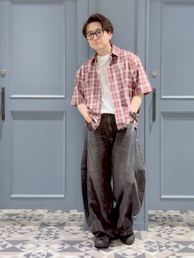 「RAGEBLUE（レイジブルー）のStainless Double Chain Necklace / ス/テンレスダブルチェーンブレスレット（ネックレス、その他）」を使った、はいねさん（メンズ・165cm）の春コーディネート
