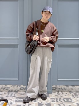 「アイテム（スウェットパンツ）」を使った、はいねさん（メンズ・165cm・20代）の秋コーディネート