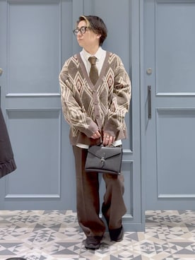 「アイテム（カーディガン/ボレロ）」を使った、はいねさん（メンズ・165cm）の秋コーディネート