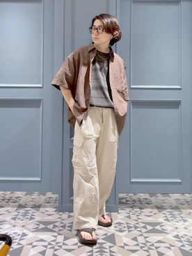 「RAGEBLUE（レイジブルー）のアイテム（カーゴパンツ）」を使った、はいねさん（メンズ・165cm）の夏コーディネート