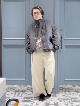 「アイテム（ポロシャツ）」を使った、はいねさん（メンズ・165cm）の冬コーディネート