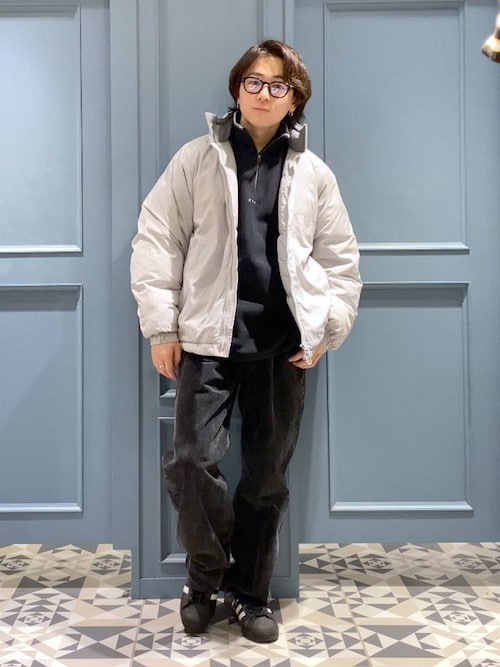 セール】フリース/ワンポイント刺繍ステッチハーフジップ（スウェット