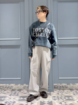 「デート/ロマンティック」｜「アイテム（スウェットパンツ）」を使った、はいねさん（メンズ・165cm）の秋コーディネート