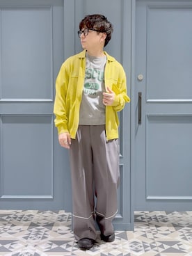 「RAGEBLUE（レイジブルー）のアイテム（スラックス）」を使った、はいねさん（メンズ・165cm）の春コーディネート