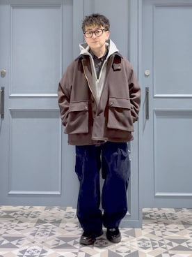 「RAGEBLUE（レイジブルー）のアイテム（ブルゾン）」を使った、はいねさん（メンズ・165cm）の冬コーディネート
