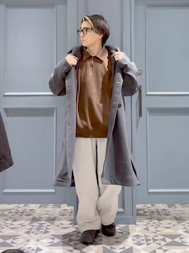 「アイテム（トレンチコート）」を使った、はいねさん（メンズ・165cm）の秋コーディネート