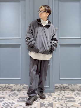 「アイテム（ナイロンジャケット）」を使った、はいねさん（メンズ・165cm）の秋コーディネート